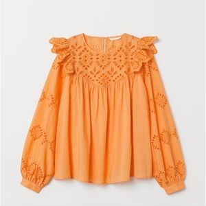 H&M Blouse with Cutwork Embroidery SZ 8